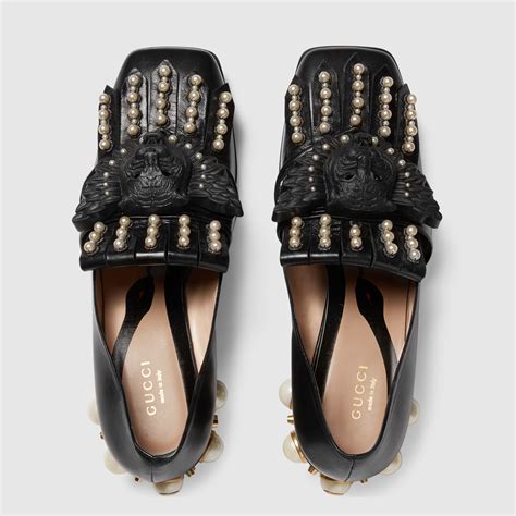 studded gucci loafers